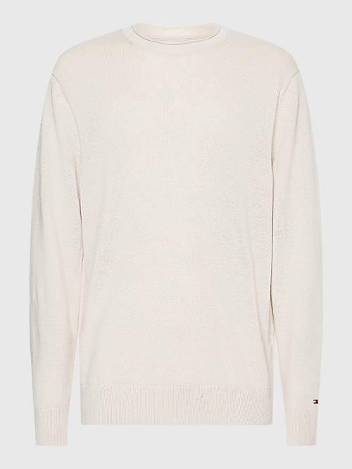 Tommy Hilfiger Crew Neck Jumper Truien Heren Beige | TH126PIR