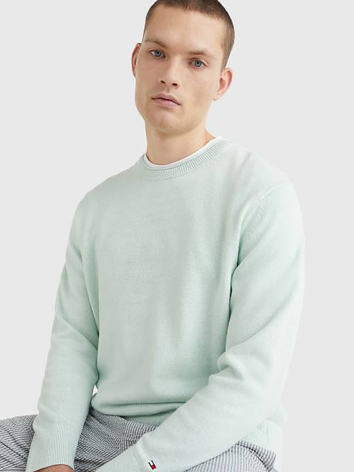 Tommy Hilfiger Crew Neck Jumper Truien Heren Groen | TH132TKW