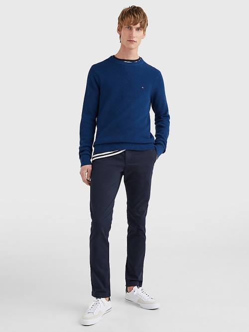 Tommy Hilfiger Crew Neck Jumper Truien Heren Blauw | TH217ELJ