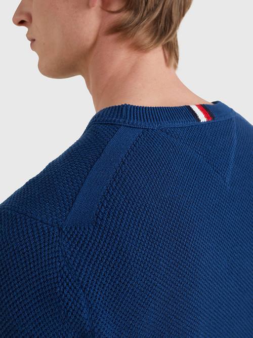 Tommy Hilfiger Crew Neck Jumper Truien Heren Blauw | TH217ELJ