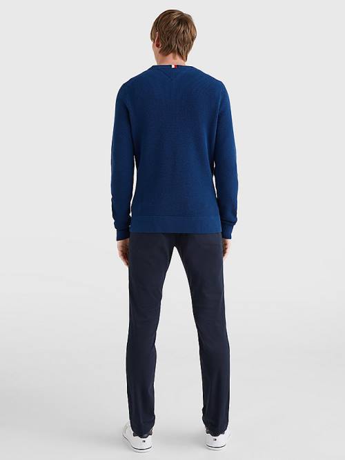 Tommy Hilfiger Crew Neck Jumper Truien Heren Blauw | TH217ELJ