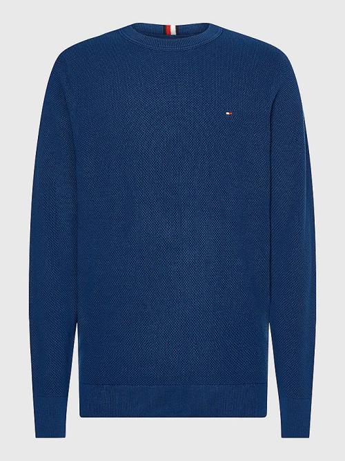 Tommy Hilfiger Crew Neck Jumper Truien Heren Blauw | TH217ELJ