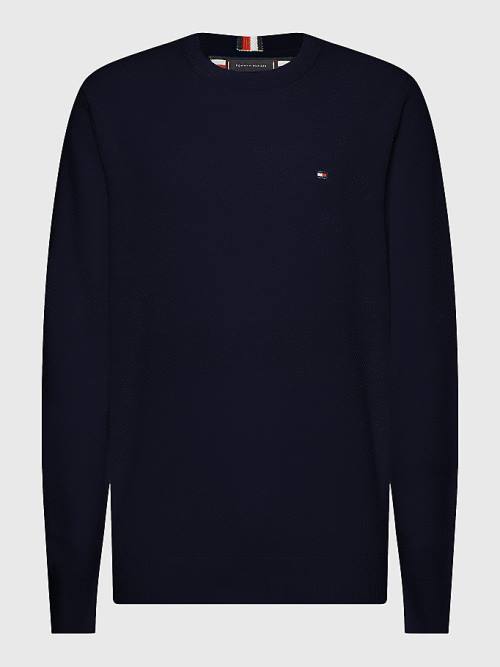 Tommy Hilfiger Crew Neck Jumper Truien Heren Blauw | TH250COG