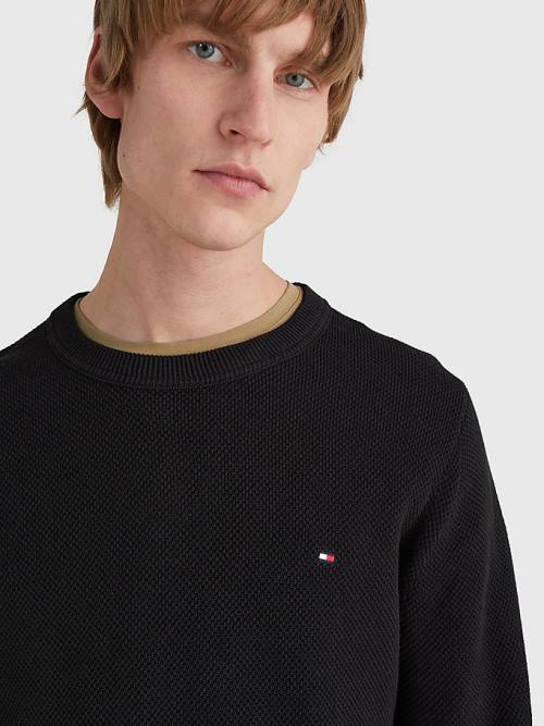 Tommy Hilfiger Crew Neck Jumper Truien Heren Zwart | TH259LSC