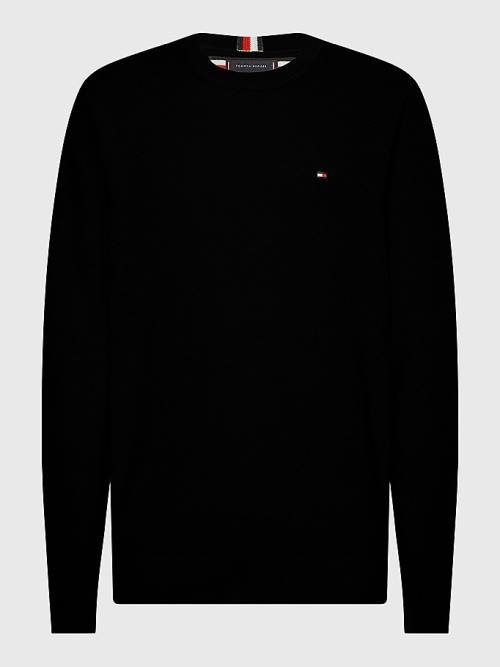 Tommy Hilfiger Crew Neck Jumper Truien Heren Zwart | TH259LSC