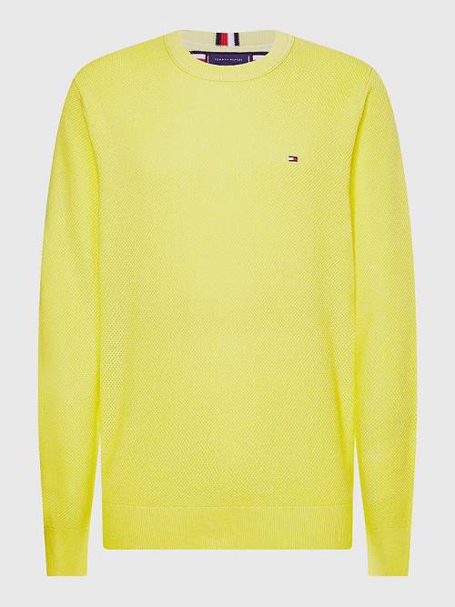 Tommy Hilfiger Crew Neck Jumper Truien Heren Geel | TH342GXF