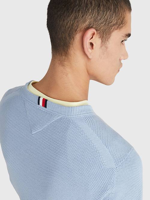 Tommy Hilfiger Crew Neck Jumper Truien Heren Blauw | TH430MAS