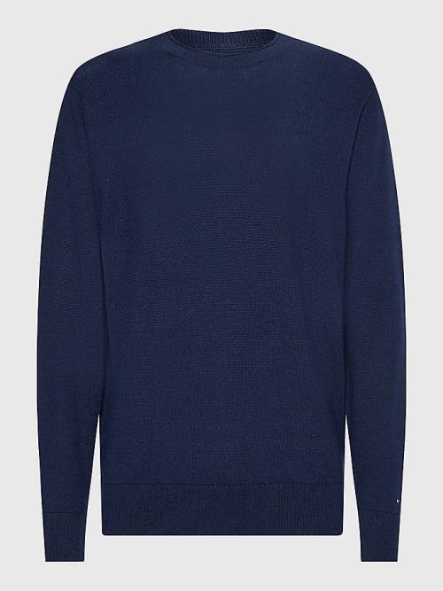 Tommy Hilfiger Crew Neck Jumper Truien Heren Blauw | TH527MLZ