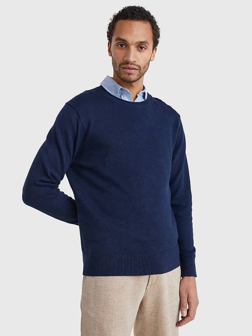 Tommy Hilfiger Crew Neck Jumper Truien Heren Blauw | TH527MLZ