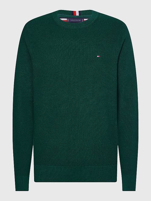 Tommy Hilfiger Crew Neck Jumper Truien Heren Groen | TH615XKU