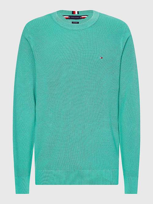 Tommy Hilfiger Crew Neck Jumper Truien Heren Groen | TH762NGR