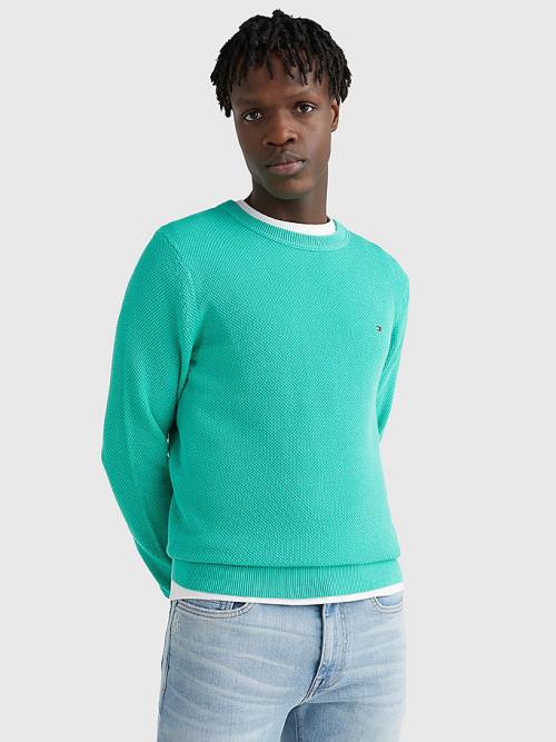 Tommy Hilfiger Crew Neck Jumper Truien Heren Groen | TH762NGR