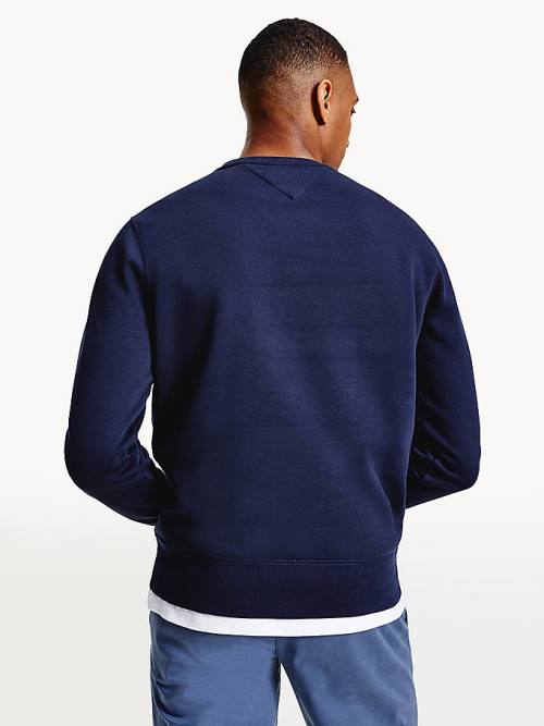 Tommy Hilfiger Crew Neck Logo Sweatshirts Heren Blauw | TH159JXQ