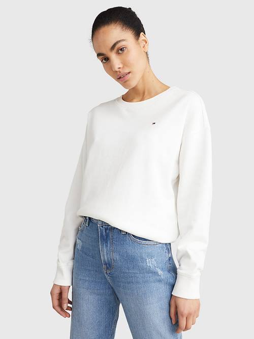 Tommy Hilfiger Crew Neck Relaxed Fit Sweatshirts Dames Wit | TH069QKI