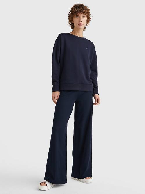 Tommy Hilfiger Crew Neck Relaxed Fit Sweatshirts Dames Blauw | TH763PBQ