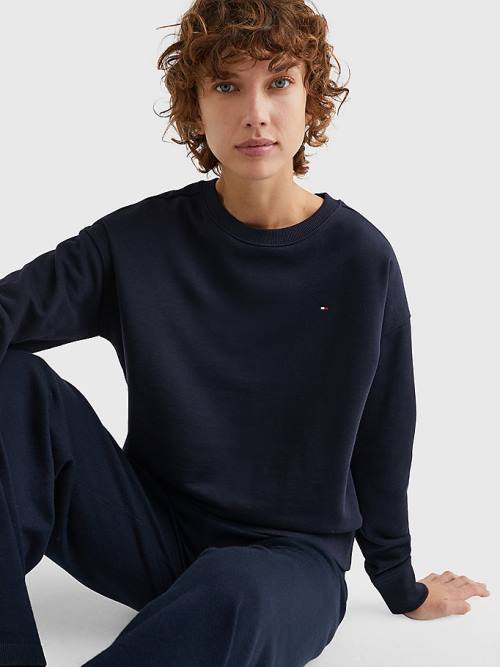 Tommy Hilfiger Crew Neck Relaxed Fit Sweatshirts Dames Blauw | TH763PBQ