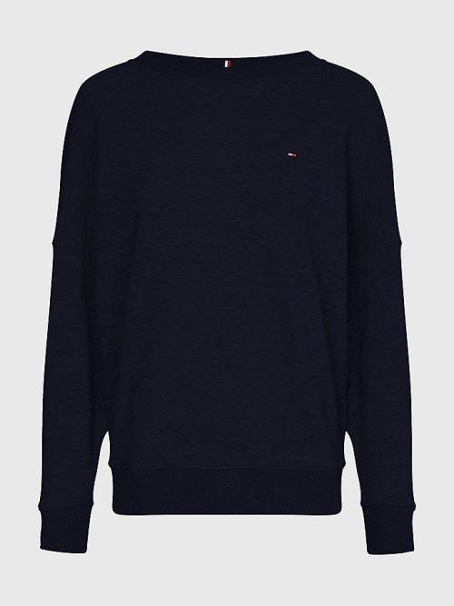 Tommy Hilfiger Crew Neck Relaxed Fit Sweatshirts Dames Blauw | TH763PBQ