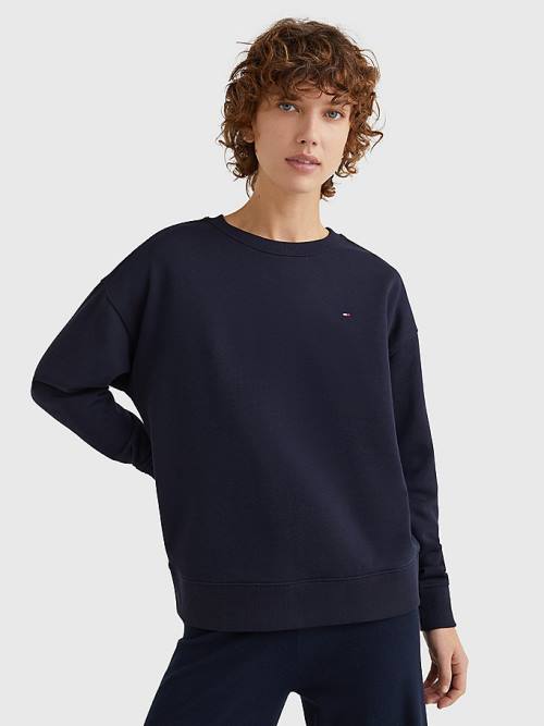 Tommy Hilfiger Crew Neck Relaxed Fit Sweatshirts Dames Blauw | TH763PBQ