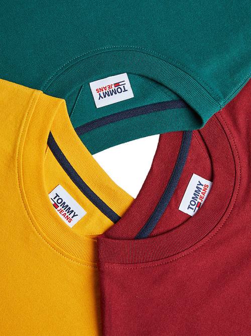 Tommy Hilfiger Crew Neck T-shirts Heren Geel | TH360VWO