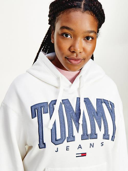 Tommy Hilfiger Curve College Relaxed Fit Hoodie Dames Wit | TH360JPA