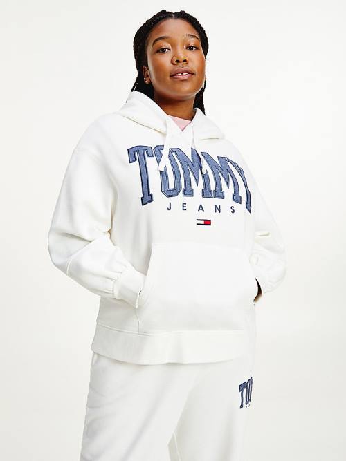 Tommy Hilfiger Curve College Relaxed Fit Hoodie Dames Wit | TH360JPA