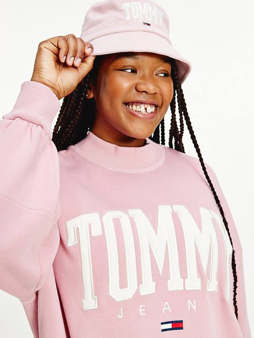 Tommy Hilfiger Curve College Sweatshirt Jurken Dames Roze | TH318FJS