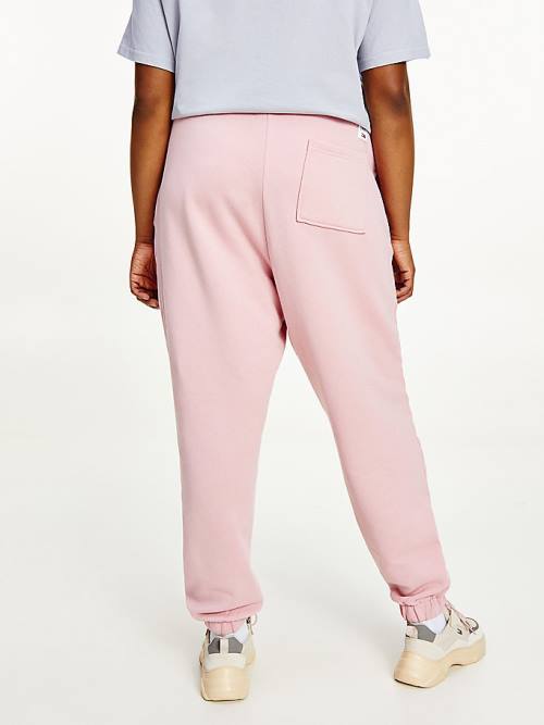 Tommy Hilfiger Curve College Tommy Badge Plush Joggers Broek Dames Roze | TH248XNC