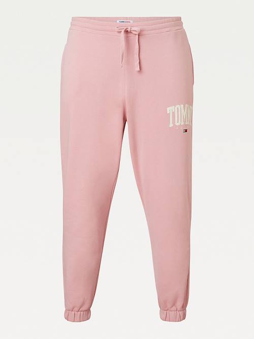 Tommy Hilfiger Curve College Tommy Badge Plush Joggers Broek Dames Roze | TH248XNC