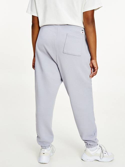 Tommy Hilfiger Curve College Tommy Badge Plush Joggers Broek Dames Paars | TH762ZWG