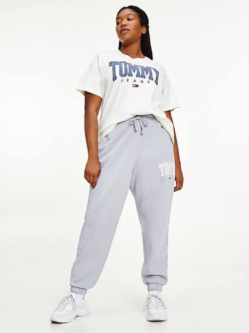 Tommy Hilfiger Curve College Tommy Badge Plush Joggers Broek Dames Paars | TH762ZWG