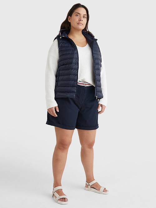 Tommy Hilfiger Curve Down-Filled Quilted Vest Jassen Dames Blauw | TH682PCS