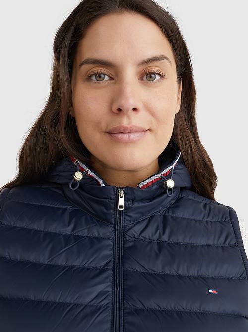 Tommy Hilfiger Curve Down-Filled Quilted Vest Jassen Dames Blauw | TH682PCS