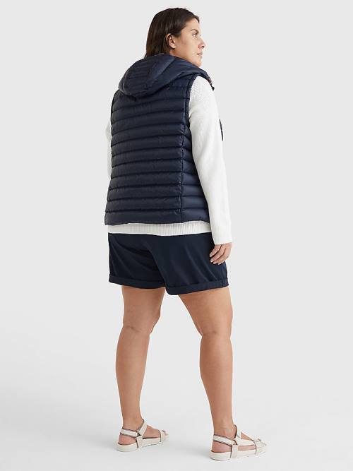 Tommy Hilfiger Curve Down-Filled Quilted Vest Jassen Dames Blauw | TH682PCS