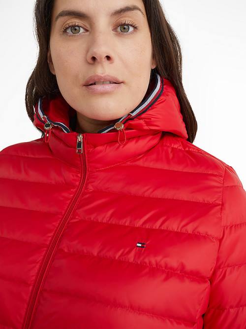 Tommy Hilfiger Curve Essential Removable Hood Down Jassen Dames Rood | TH691ESZ