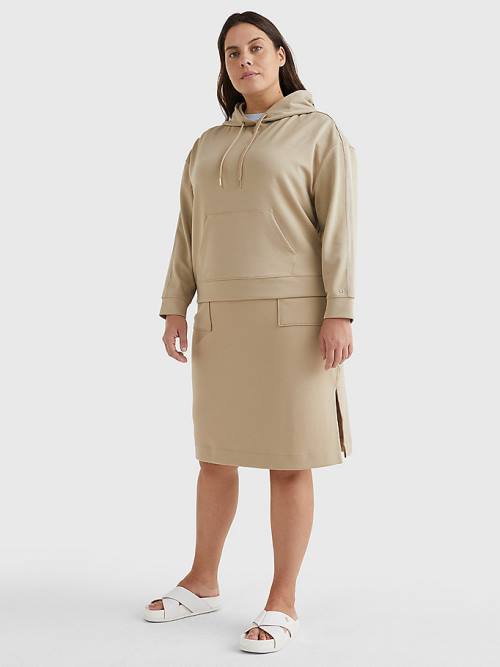 Tommy Hilfiger Curve Interlock Knee Length Rokken Dames Beige | TH710ZUT