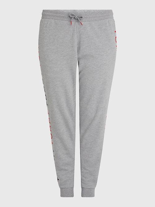 Tommy Hilfiger Curve Logo Embroidery Tapered Joggers Broek Dames Grijs | TH236LFN