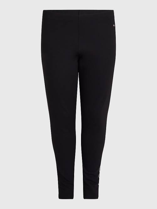 Tommy Hilfiger Curve Logo Tape Skinny Fit Leggings Dames Zwart | TH947QZS