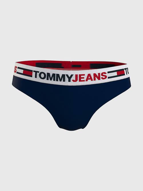 Tommy Hilfiger Curve Logo Waistband Brazilian Briefs Ondergoed Dames Blauw | TH915ZGD