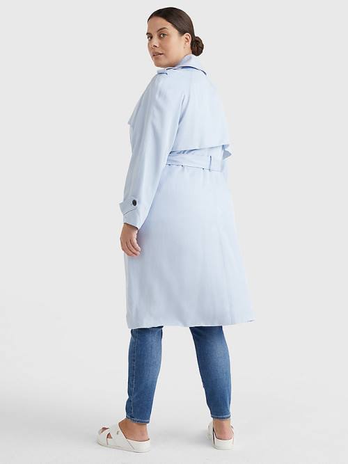 Tommy Hilfiger Curve Lyocell Trench Jassen Dames Blauw | TH876UHK