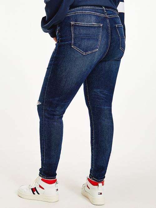 Tommy Hilfiger Curve Melany Ultra High Rise Super Skinny Distressed Jeans Dames Denim | TH592DPJ