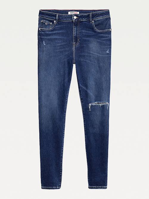 Tommy Hilfiger Curve Melany Ultra High Rise Super Skinny Distressed Jeans Dames Denim | TH592DPJ