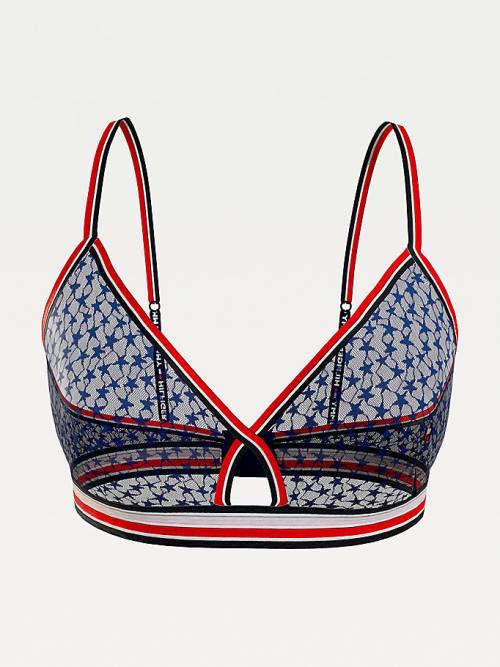 Tommy Hilfiger Curve Mesh Triangle Bralette Ondergoed Dames Blauw | TH468DCX