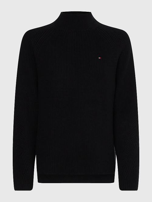 Tommy Hilfiger Curve Mock Turtleneck Organic Katoenen Knit Jumper Truien Dames Zwart | TH389GIO