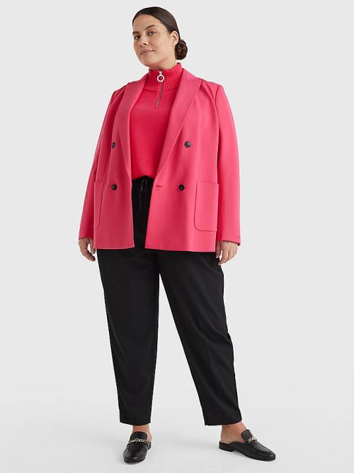 Tommy Hilfiger Curve Punto Milano Double Breasted Blazer Dames Roze | TH578YCX