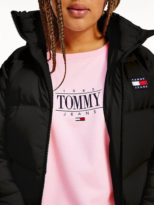 Tommy Hilfiger Curve Recycled Nylon Puffer Jassen Dames Zwart | TH602SCH