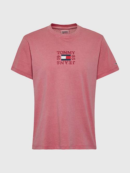 Tommy Hilfiger Curve Relaxed Organic Katoenen T-shirts Dames Roze | TH902DEK