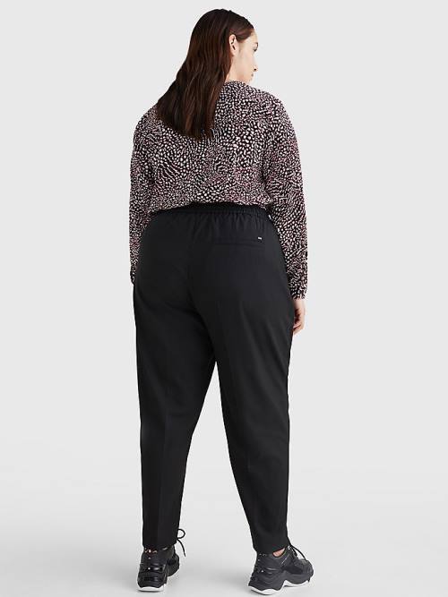 Tommy Hilfiger Curve Relaxed Tapered Pull-On Broek Dames Zwart | TH796GBC