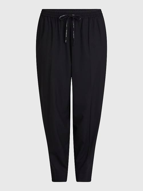 Tommy Hilfiger Curve Relaxed Tapered Pull-On Broek Dames Zwart | TH796GBC