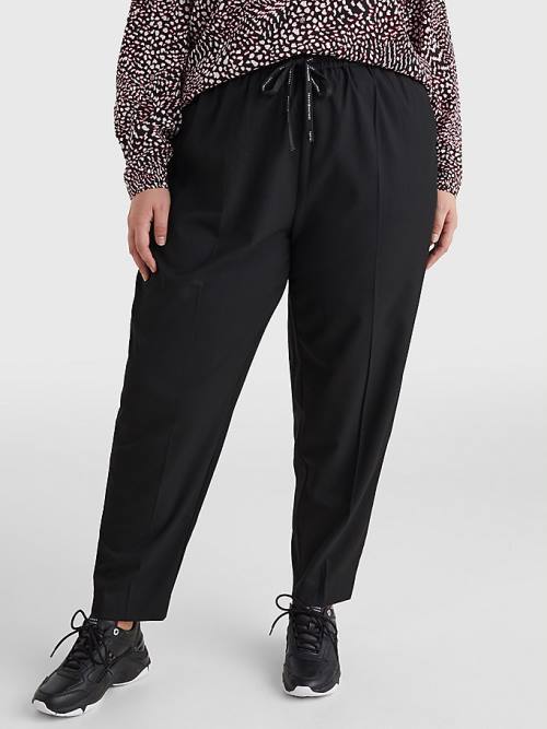 Tommy Hilfiger Curve Relaxed Tapered Pull-On Broek Dames Zwart | TH796GBC