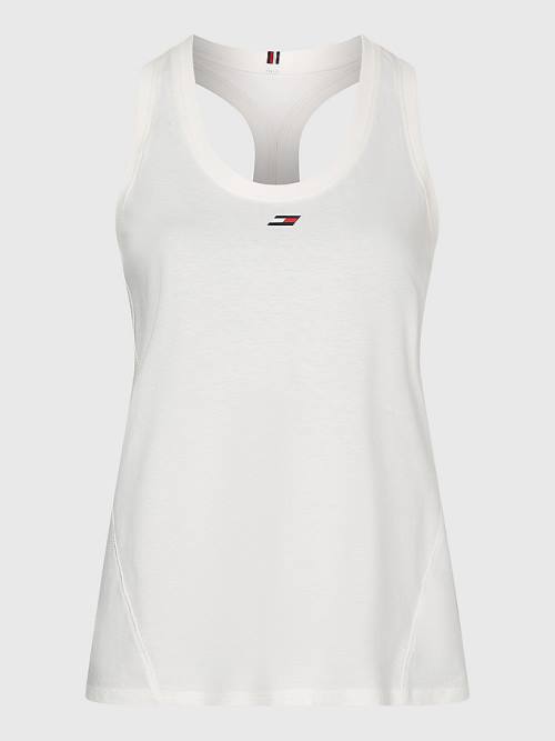 Tommy Hilfiger Curve Sport Organic Katoenen Tank Top T-shirts Dames Wit | TH956KMT